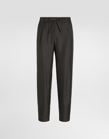 Dolce & Gabbana Polka dot-print silk twill trousers Multicolor GP12QTIS13O