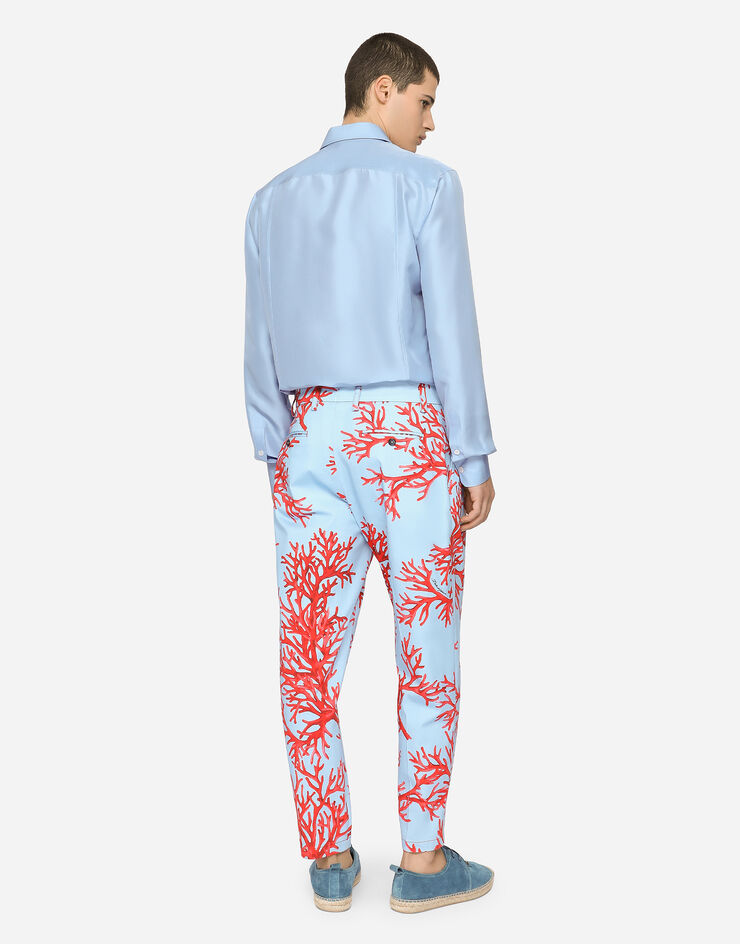 Dolce & Gabbana Silk habotai shirt Azure G5IU9TFU1PS