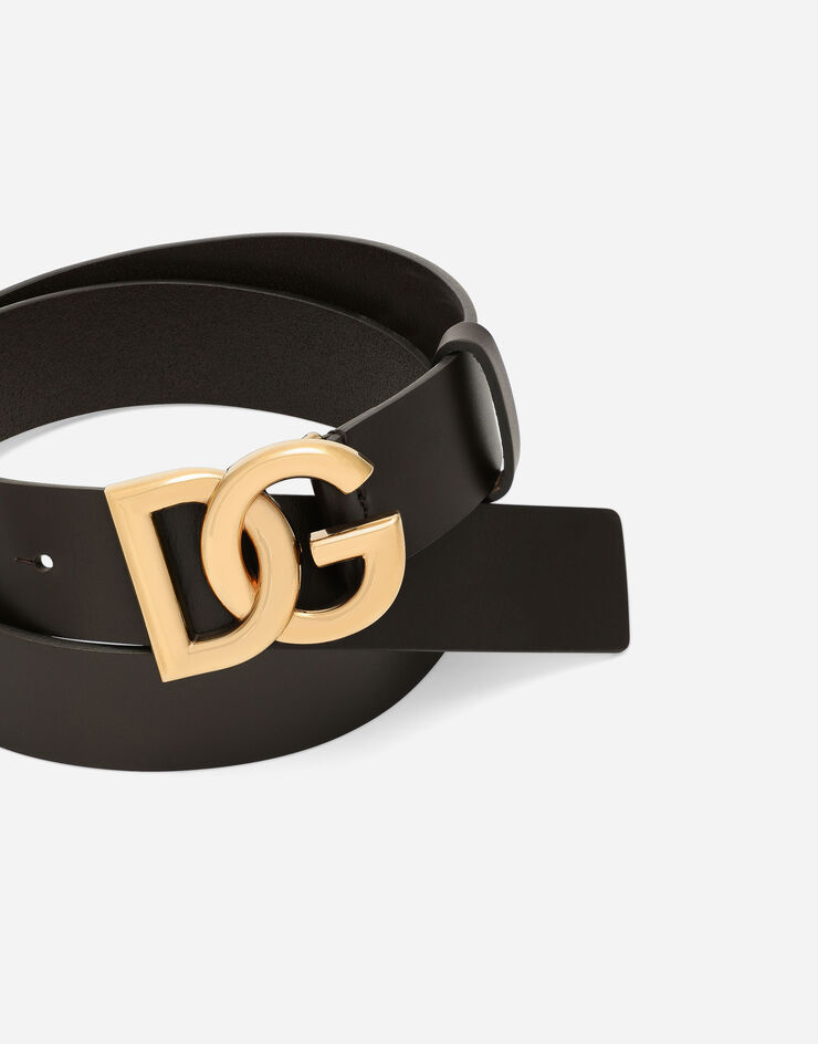 Dolce&Gabbana Cinturón de cuero de lujo con hebilla con logotipo DG cruzado Multicolor BC4644AX622