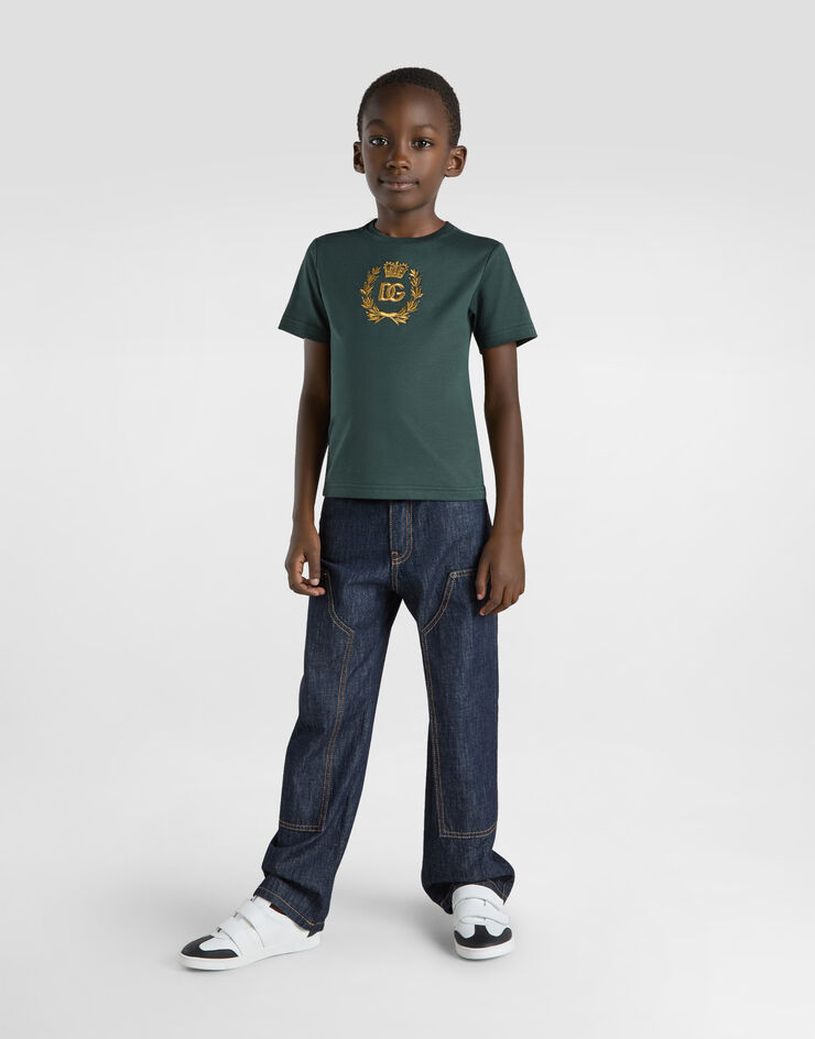 Dolce & Gabbana T-shirt in jersey Verde L4JTHUG7N6E