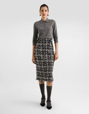 Dolce & Gabbana Cashmere polo sweater Grey FXZ32ZJDVC2