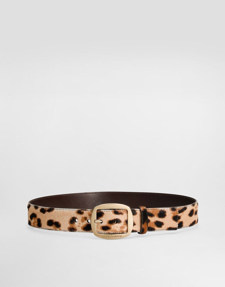 Dolce & Gabbana Calf belt with leo print Print BE4609AV769
