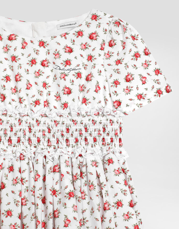 Dolce & Gabbana Small rose-print poplin dress Multicolor L54DQ5HS5UB