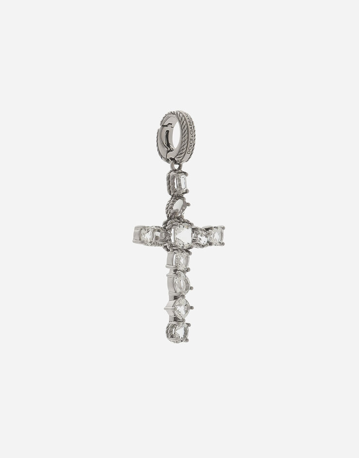 Dolce & Gabbana Anna charm in white gold 18Kt and colorless topazes White WAQA8GWTPCO