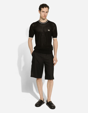 Dolce & Gabbana Linen cargo shorts Black GV5TATGI437