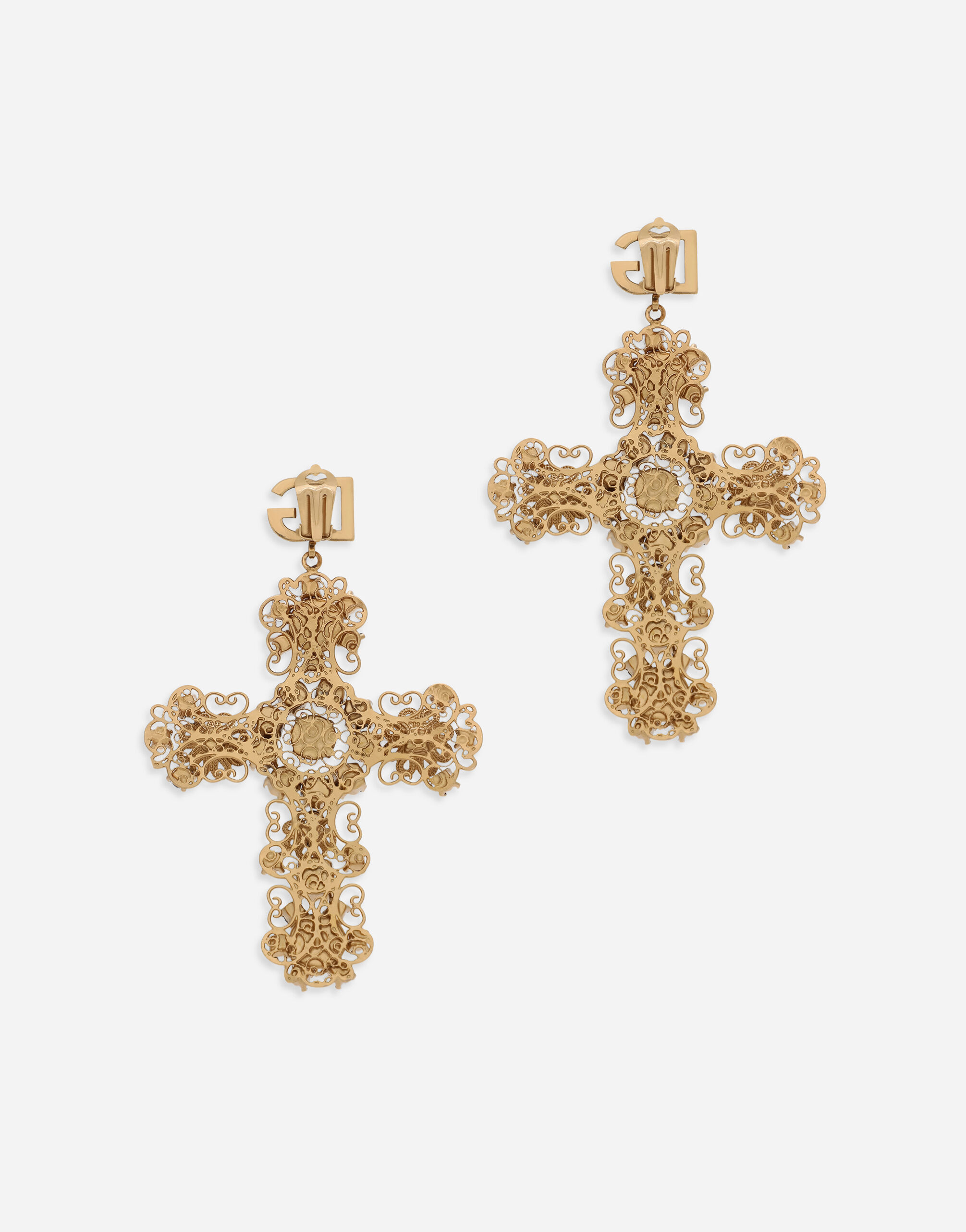 KIM DOLCE GABBANA Filigree cross earrings in Multicolor for Women Dolce Gabbana US