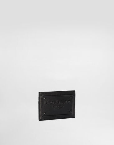 Dolce & Gabbana Calfskin card holder with raised logo Black BP3239AG218