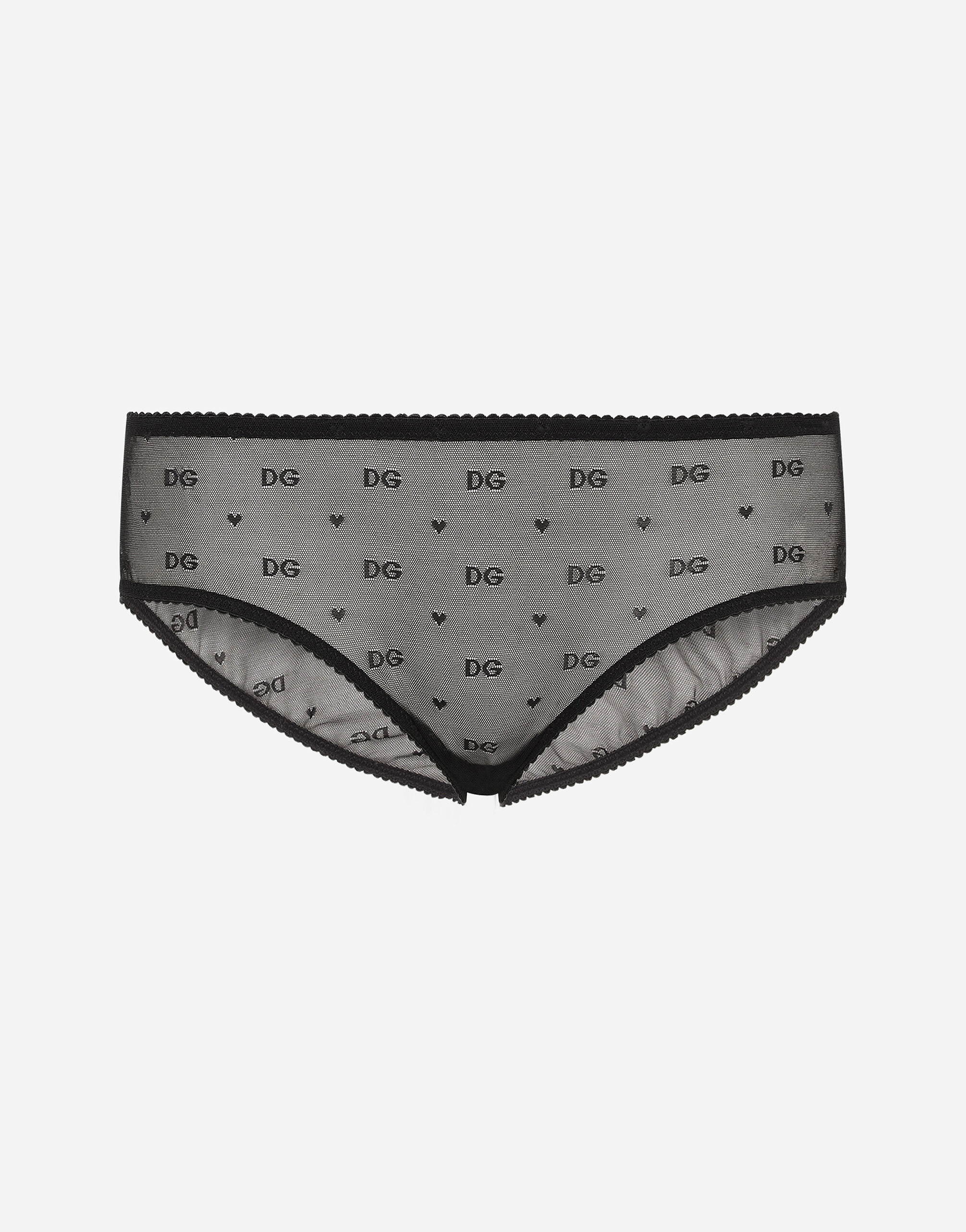 Dolce & Gabbana Jacquard tulle briefs Black O1F24TONL25