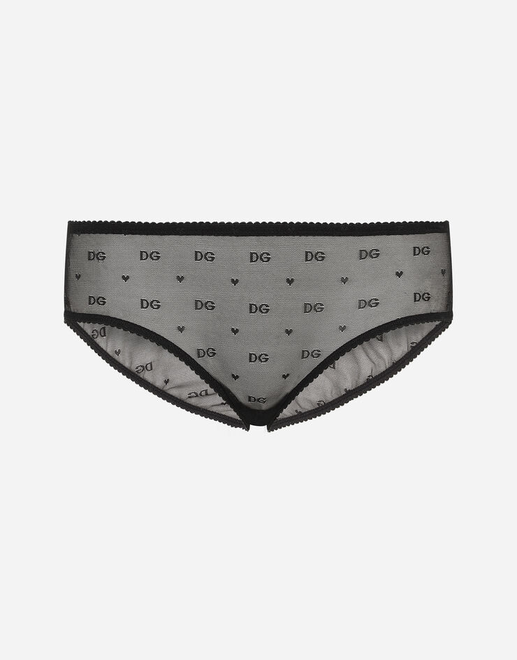 Dolce & Gabbana Slip en tul jacquard Negro O2B61TFLUAP