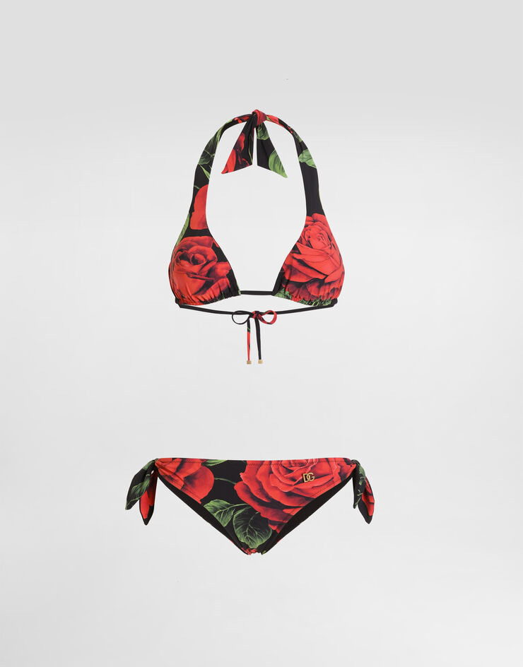 Dolce & Gabbana Rose-print triangle bikini Dolce & Gabbana Rose-print triangle bikini Multicolor O8A54JON0FR