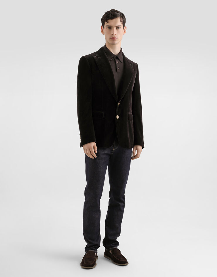 Dolce & Gabbana Single-breasted sicilia light cotton jacket Brown G2TV4TGJ619