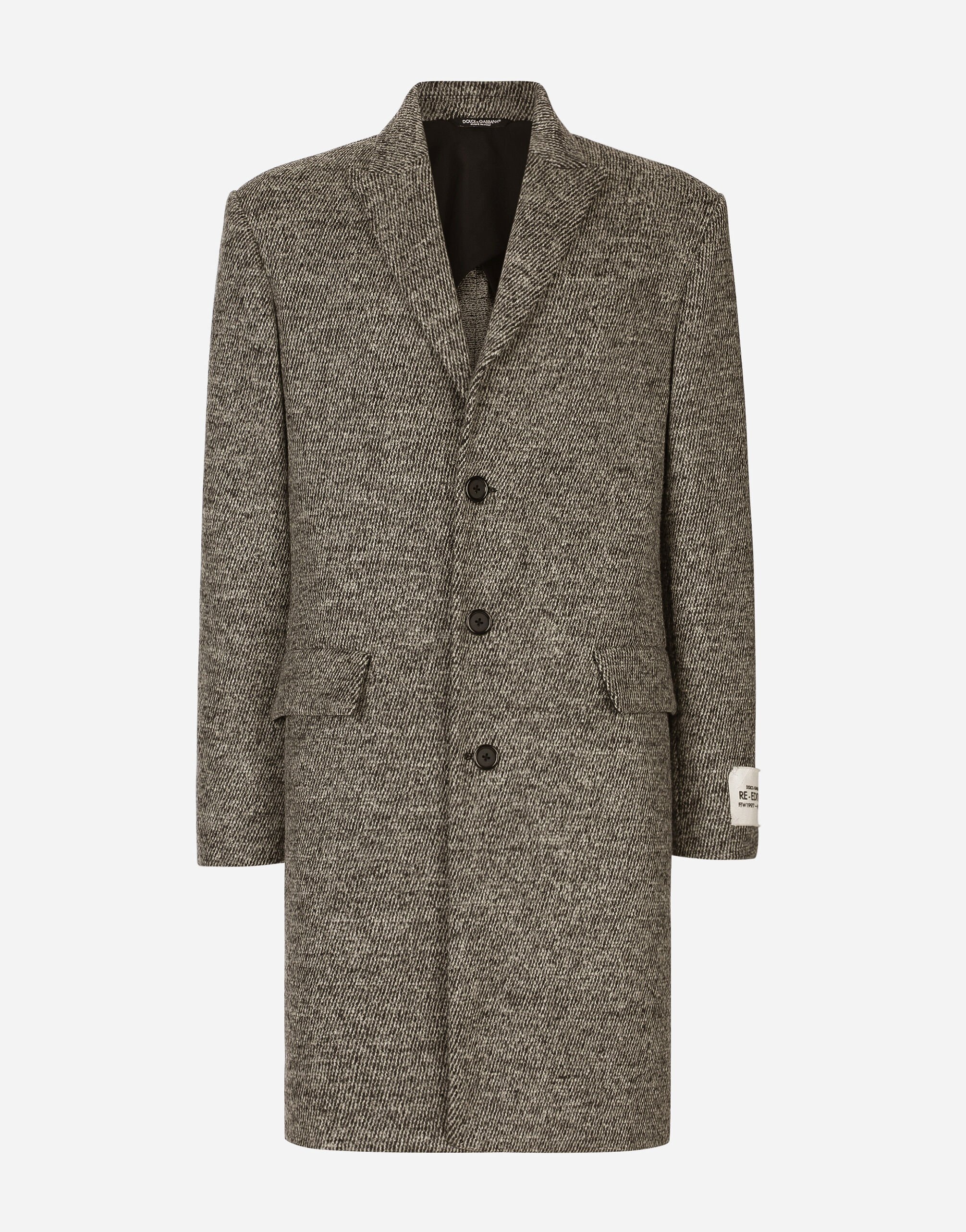 Dolce&Gabbana Single-breasted melange diagonal-weave wool coat Multicolor BM2281AJ705