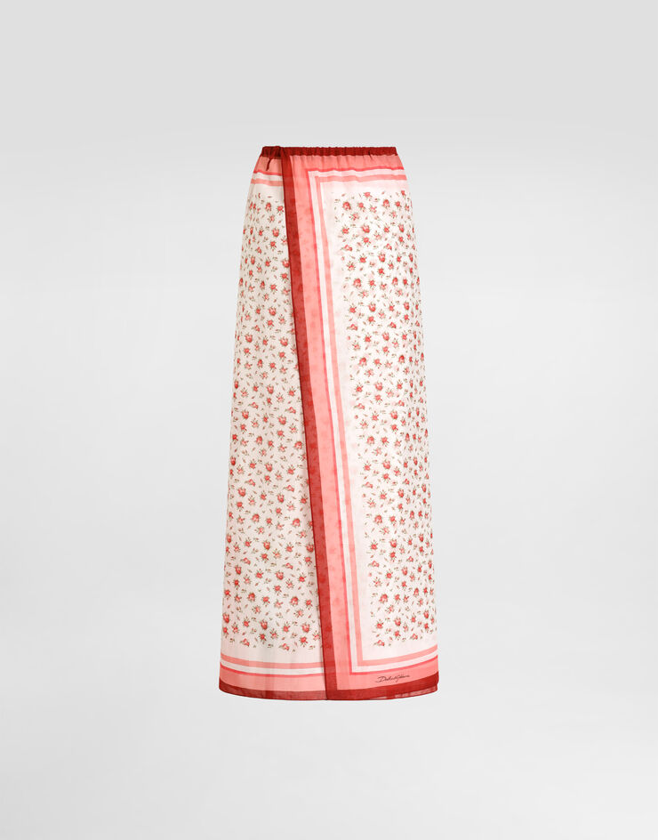 Dolce & Gabbana Парео из хлопкового батиста в принте с мелкими розами Multicolor O4A05JON0DO