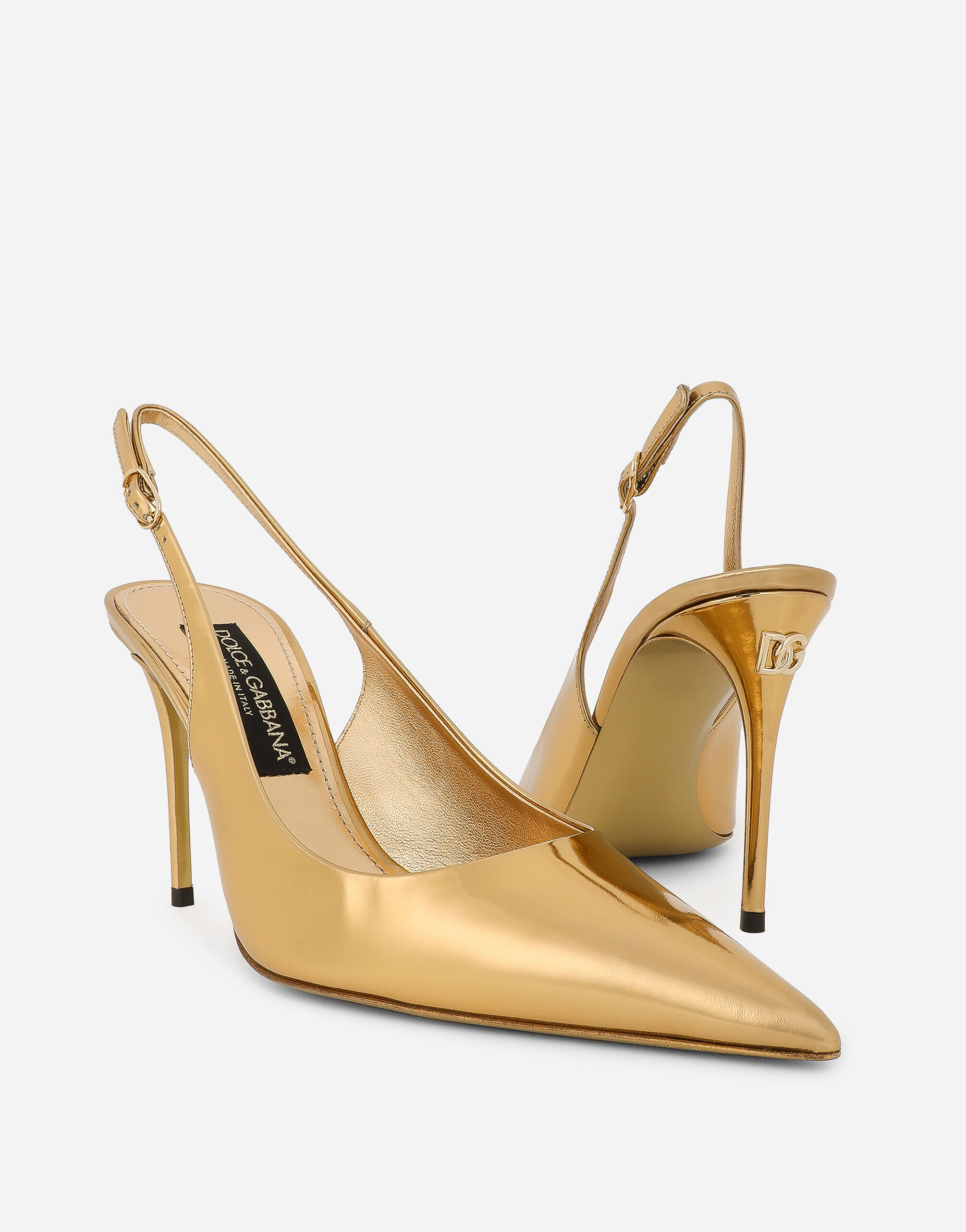 Calfskin slingbacks in Gold for Dolce Gabbana US