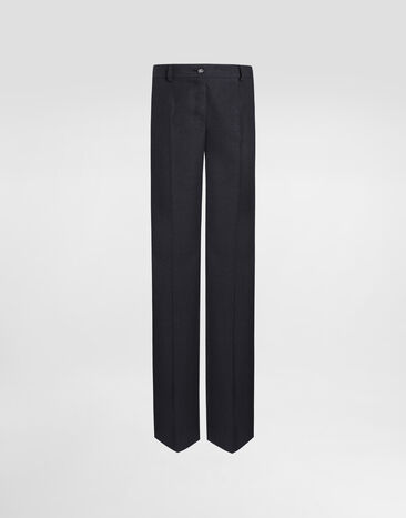 Dolce & Gabbana Pantalon flare en toile de laine Gris FTC31TFU287
