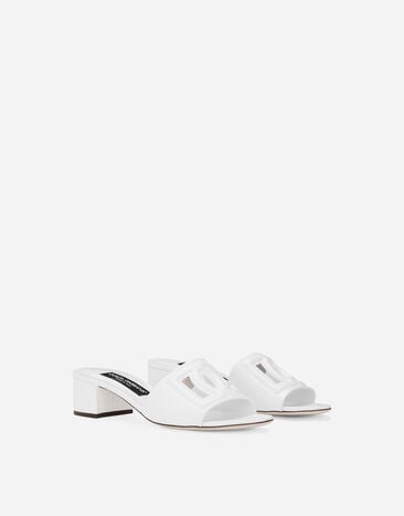 Dolce & Gabbana Mule de piel de becerro y logotipo DG millennials Blanco CR1755AY329