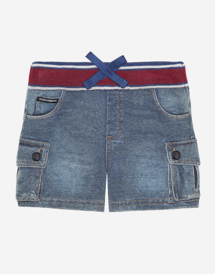 Dolce & Gabbana Jersey bermuda shorts in washed denim BLAU L1JQG3G7VMW