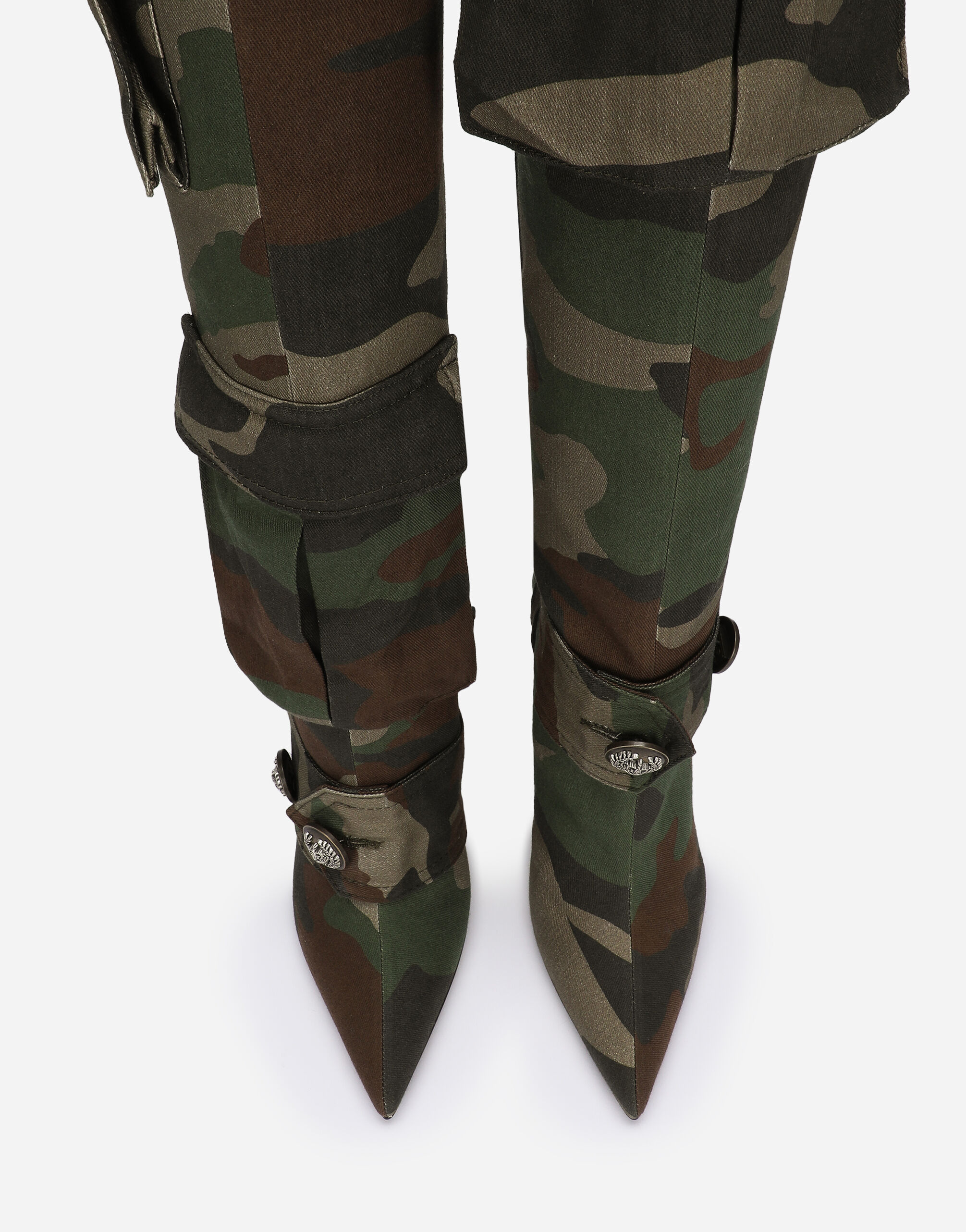 マルチカラーのウィメンズ Camouflage patchwork boots | Dolce&Gabbana®