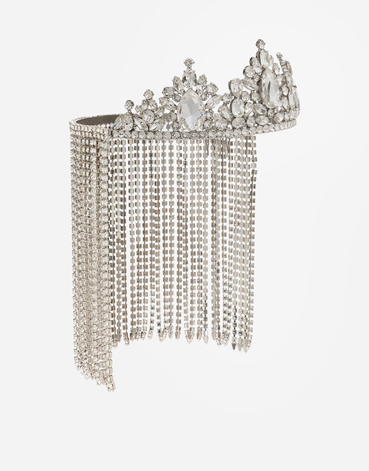 Dolce & Gabbana Rhinestone diadem with fringing Silver WHO2N1W1111
