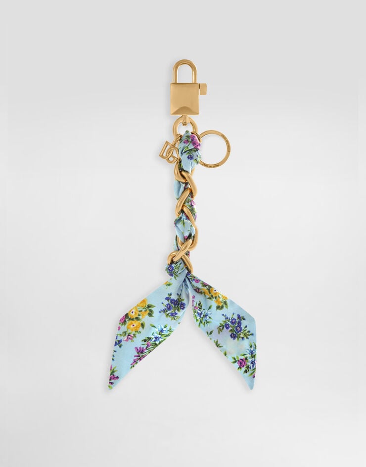 Dolce & Gabbana Printed satin keychain Multicolor BI3461A0241