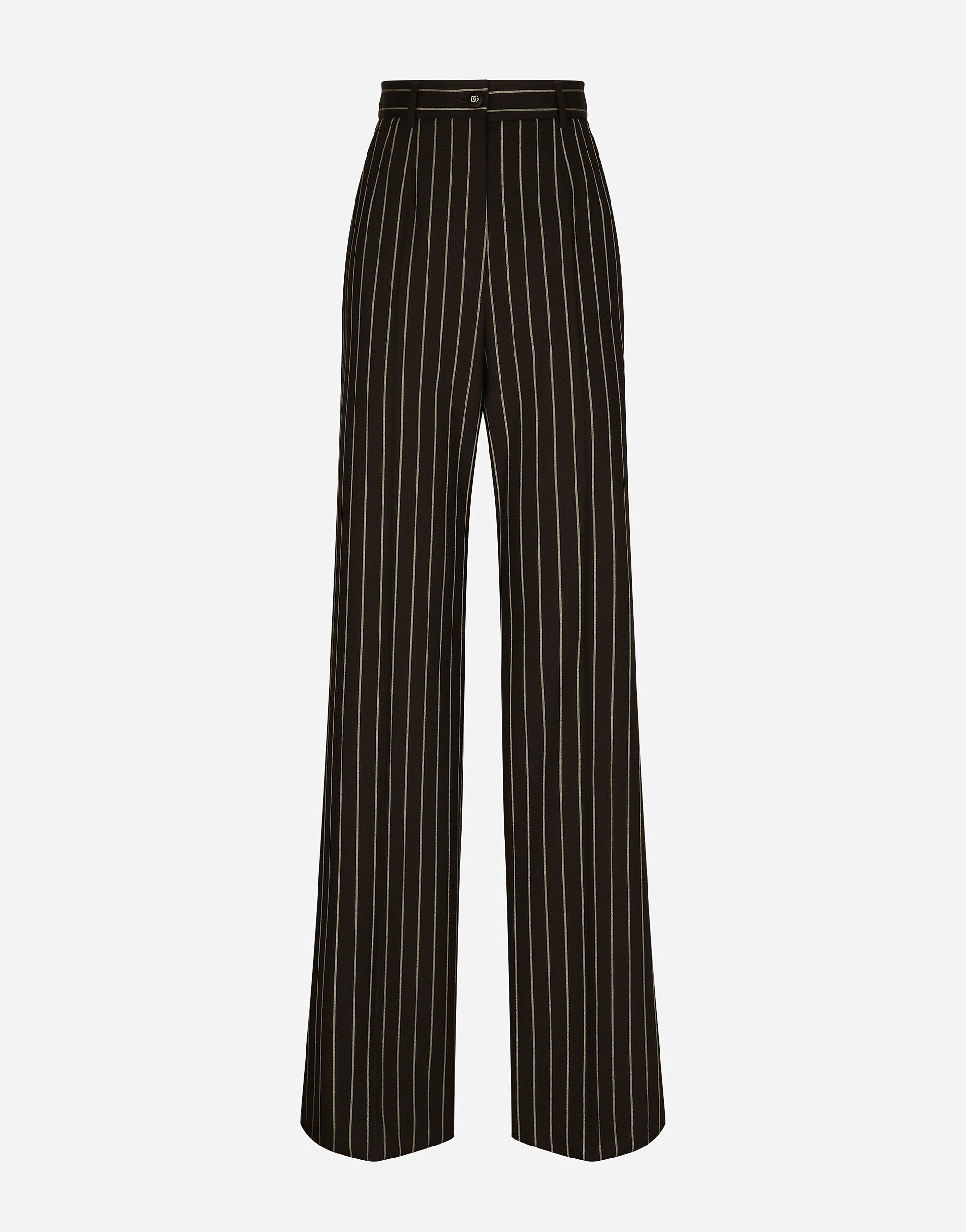 Pantalon palazzo en laine rayures tennis en Multicolore pour