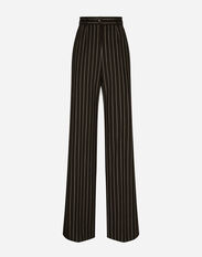 Dolce & Gabbana Pinstripe wool palazzo pants Black FTCWXTFUBFZ