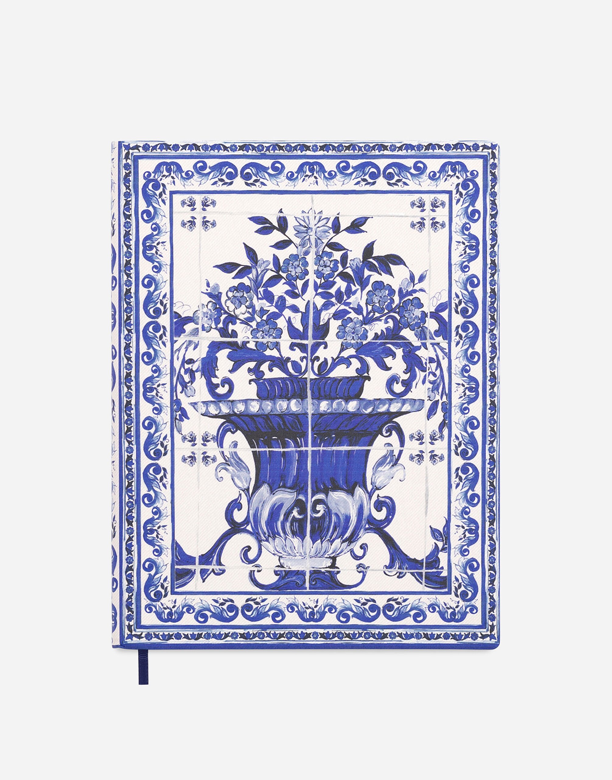 Dolce & Gabbana Großes Notizbuch aus Canvas mit Linien Mehrfarbig TCC087TCAG5