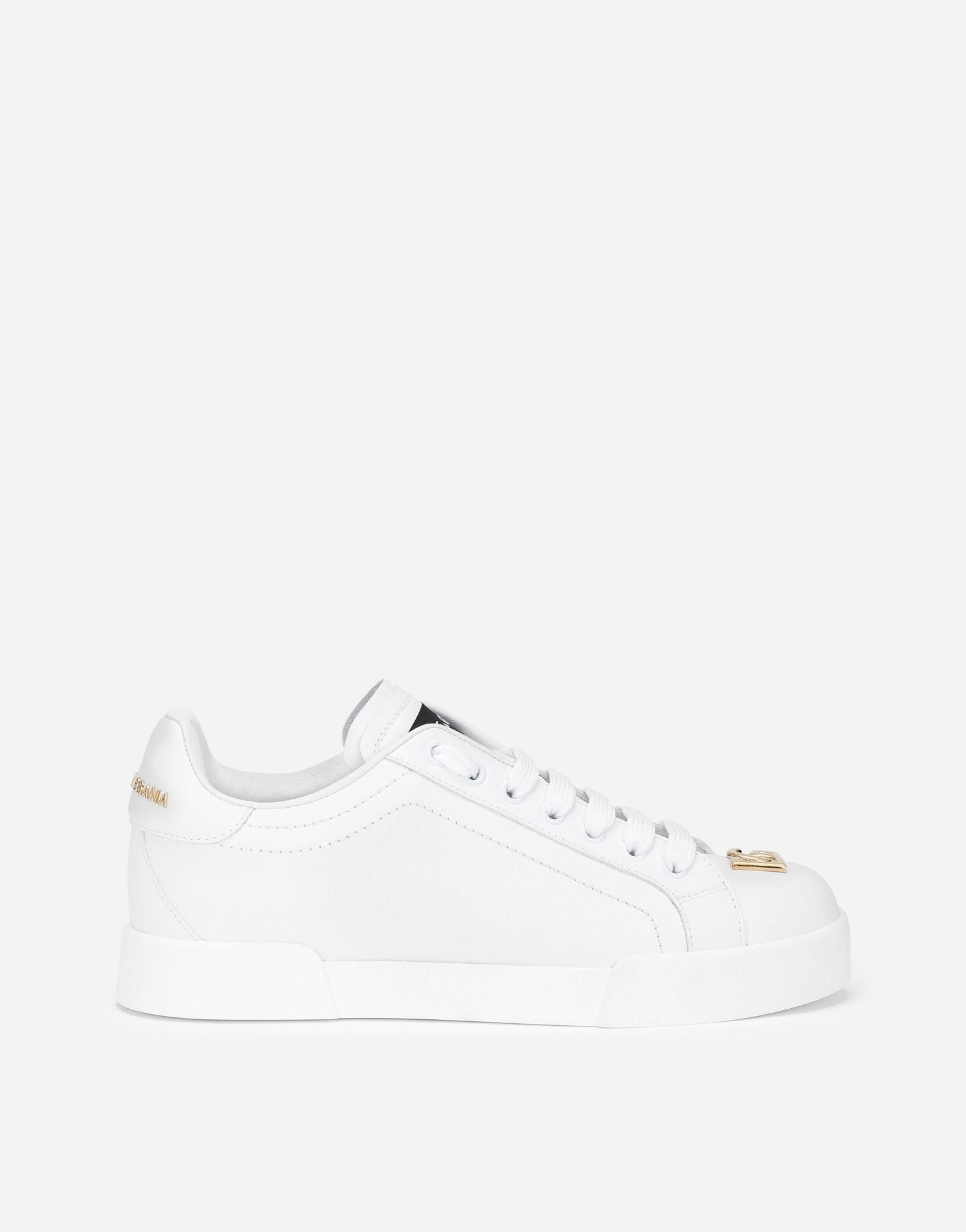 Calfskin nappa Portofino sneakers in White for Women Dolce&Gabbana®