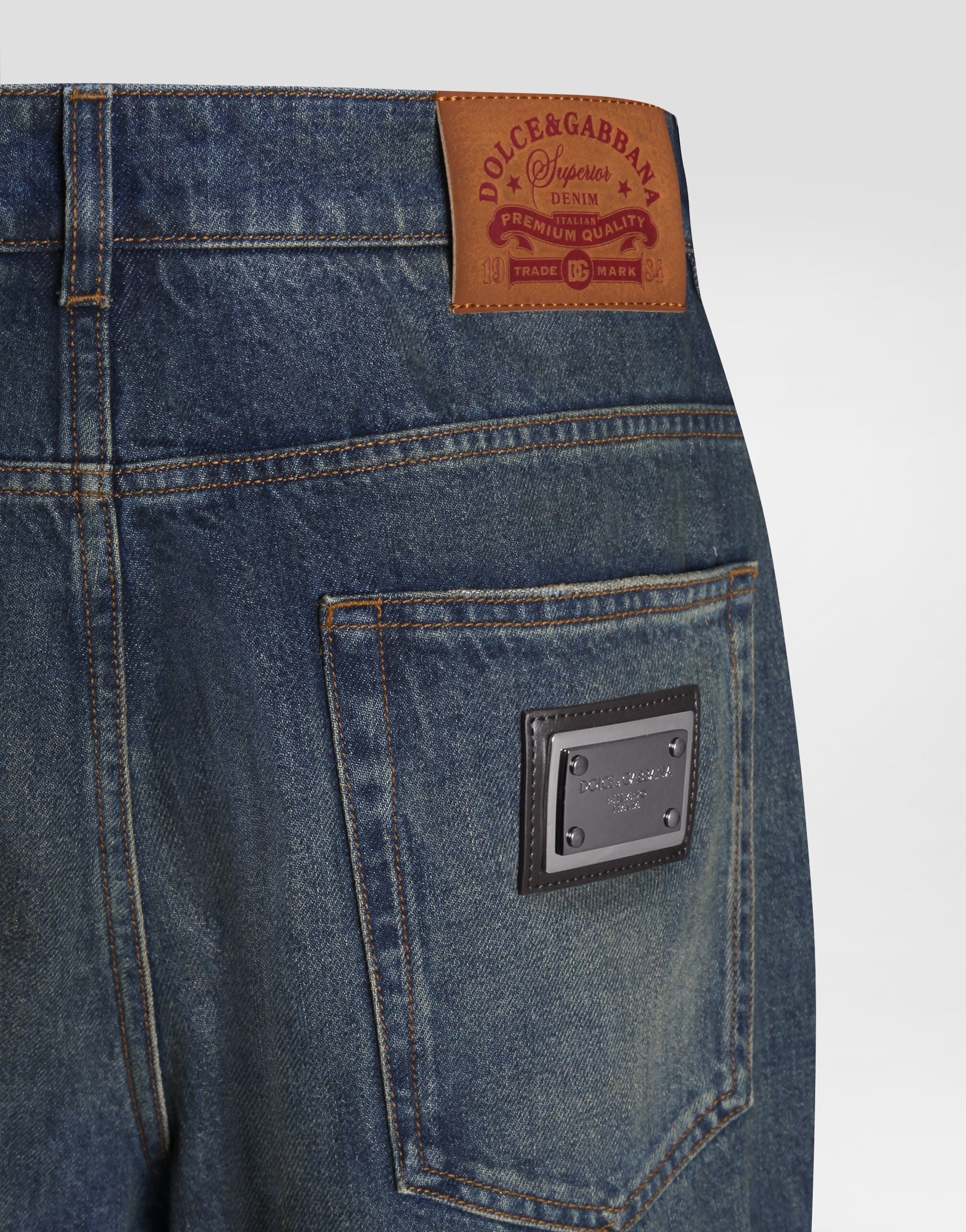 Denim trousers in Multicolor for Men | Dolce&Gabbana® US