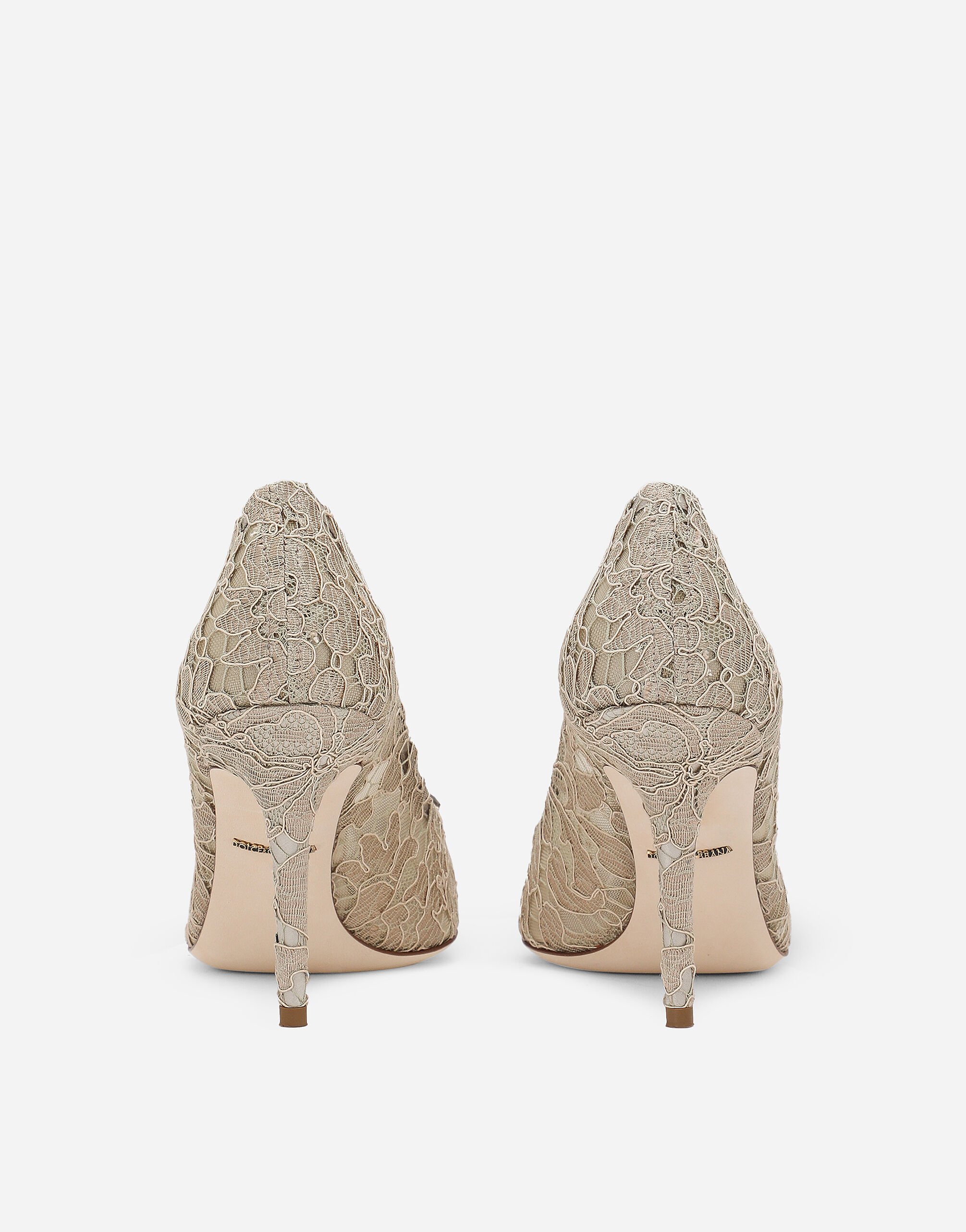 スリッポン DOLCE & GABBANA 'Bellucci' pumps Yellow CD0101AL198 Pump In Taormina Lace With Crystals - Women | Dolce&Gabbana