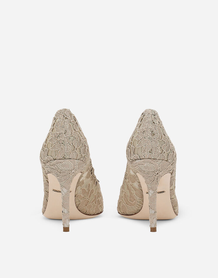 Dolce & Gabbana Lace rainbow pumps with brooch detailing Beige CD0101AL198