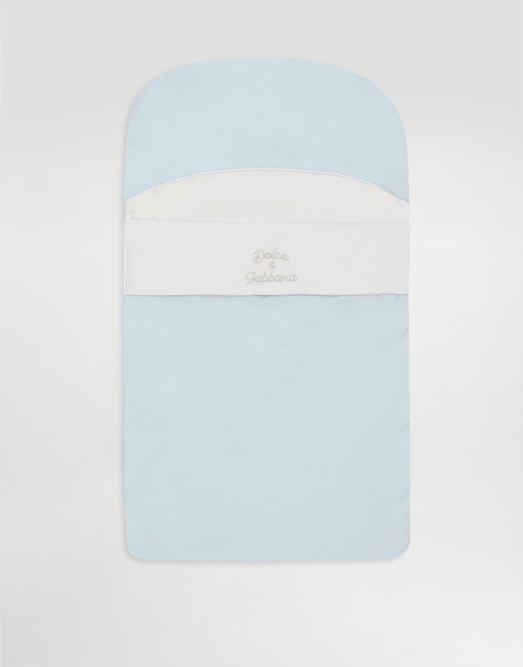 Dolce & Gabbana Interlock and linen baby nest with embroidery Dolce & Gabbana Interlock and linen baby nest with embroidery Grey LNJAI7G7PUP