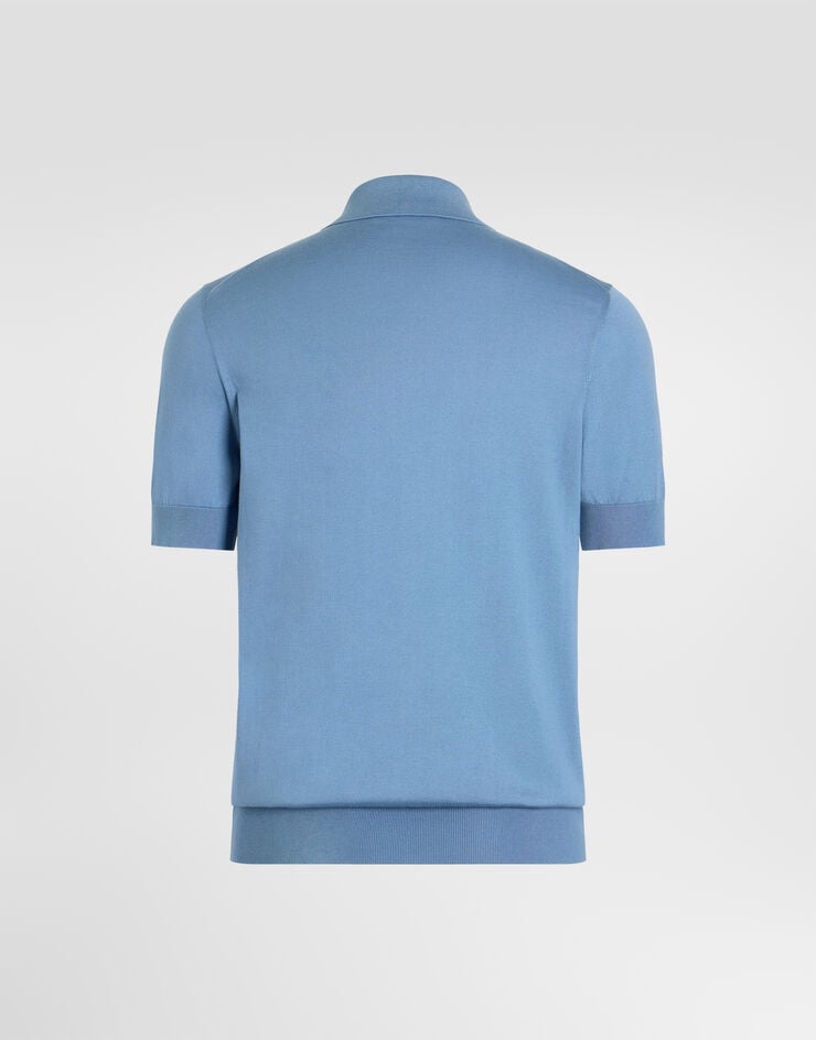 Dolce & Gabbana Silk polo shirt Dolce & Gabbana Silk polo shirt Azure GXZ02ZJBSO5