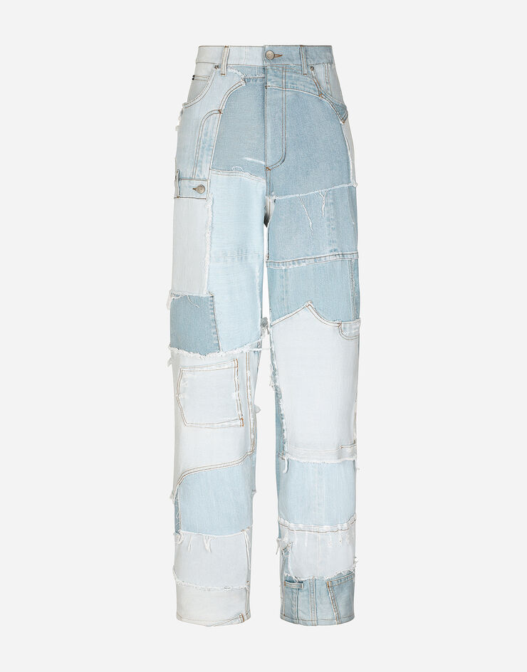 Dolce & Gabbana Straight-leg patchwork denim jeans Multicolor GVDIXDGF573