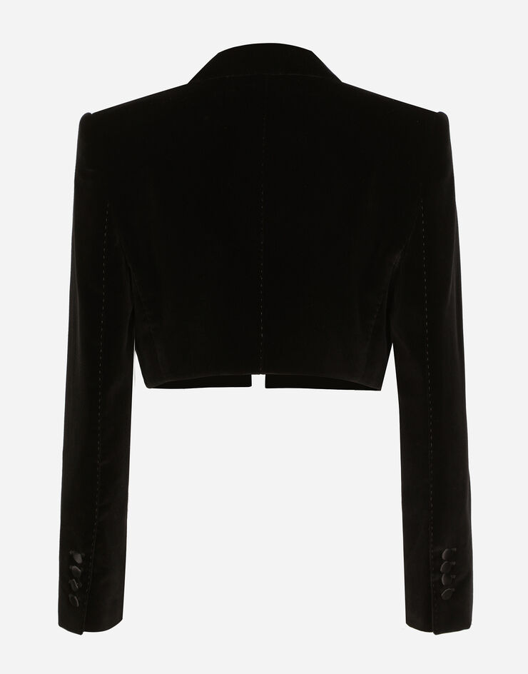 Dolce & Gabbana Velvet Spencer tuxedo jacket Black F2919TFUVG7