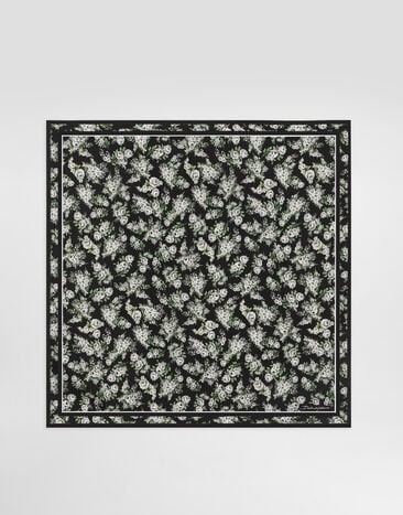 Dolce & Gabbana 70x70 small flower bouquet-print silk twill scarf Multicolor FN092RGDDUH