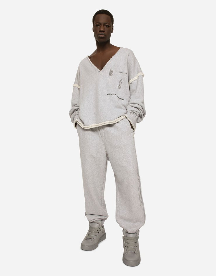 Dolce&Gabbana Printed jogging pants with small abrasions Grey GV3CXTG7KX7