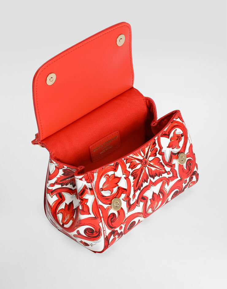Dolce & Gabbana Sicily handbag in majolica-print patent leather Multicolor EB0003A0878