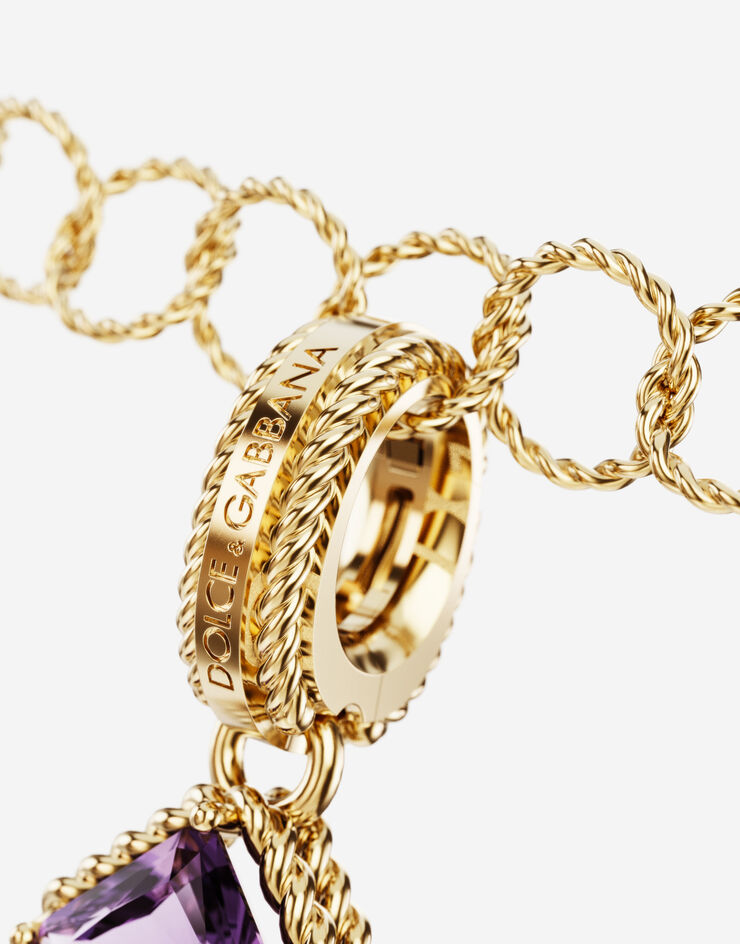 Dolce & Gabbana حِلية حرف A بألوان الطيف من ذهب أصفر عيار 18 قيراط مع أحجار كريمة متعددة الألوان ذهبي WANR1GWMIXA