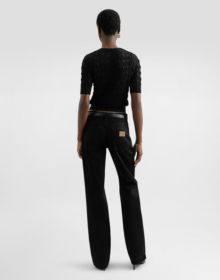 Dolce & Gabbana Maglia di lana punto pizzo Nero FXX03TJCVXE