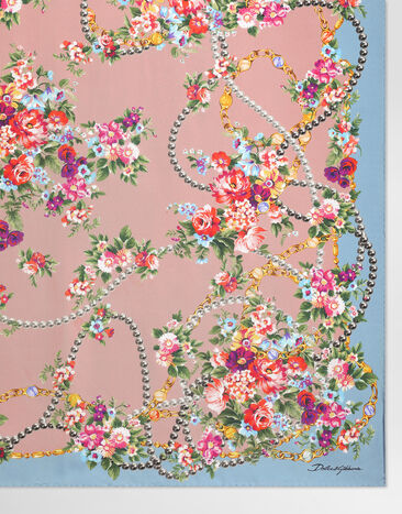 Dolce & Gabbana Small flower bouquets-print silk twill scarf 90x90 Multicolor FN090RGDDLH
