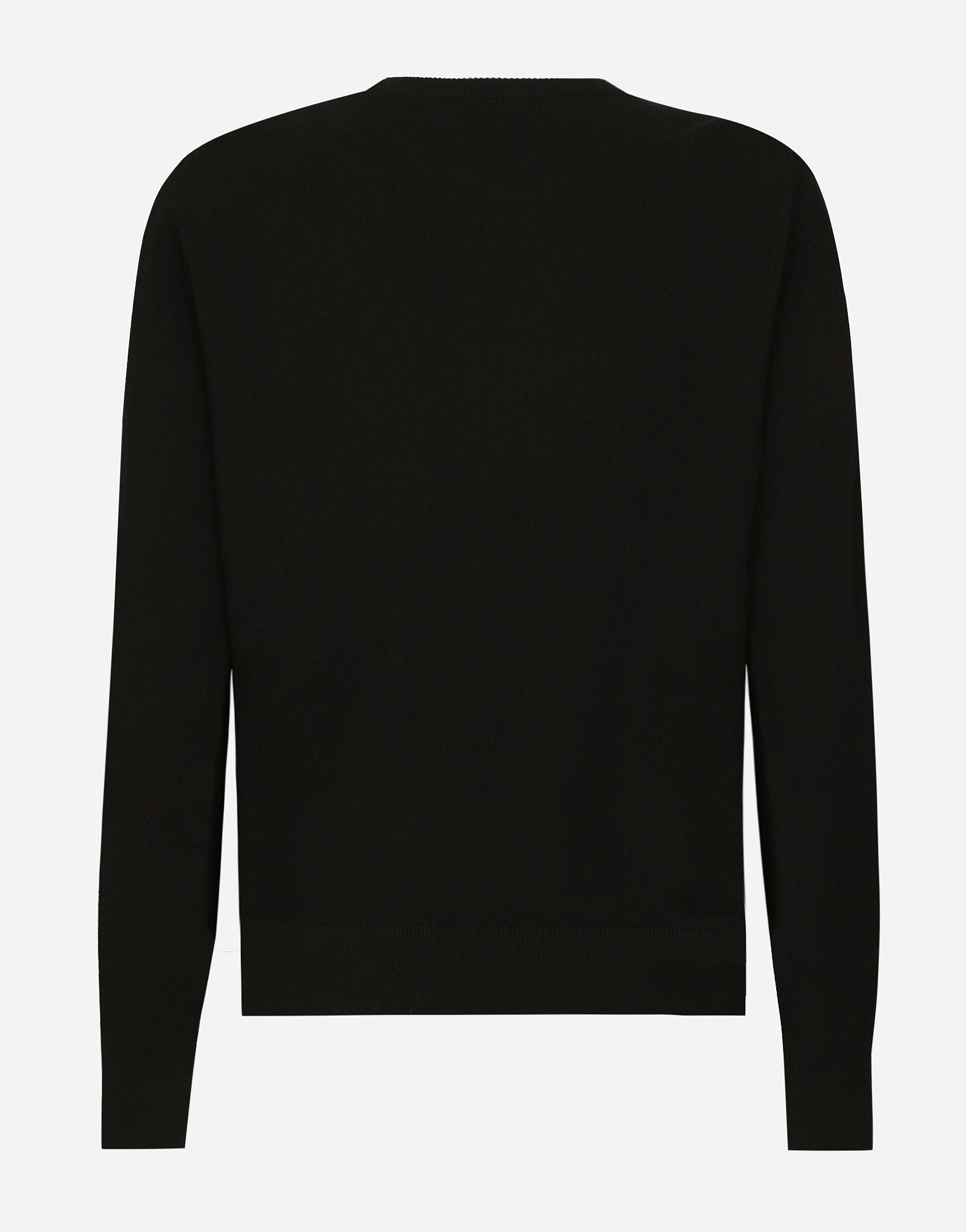 【送料&関税込】Dolce & Gabbana Wool Blend Sweater Wool V-neck sweater with DG embroidery in White for Men