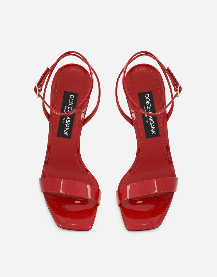 Dolce&Gabbana Patent leather sandals with 3.5 heel Red CR1175A1471