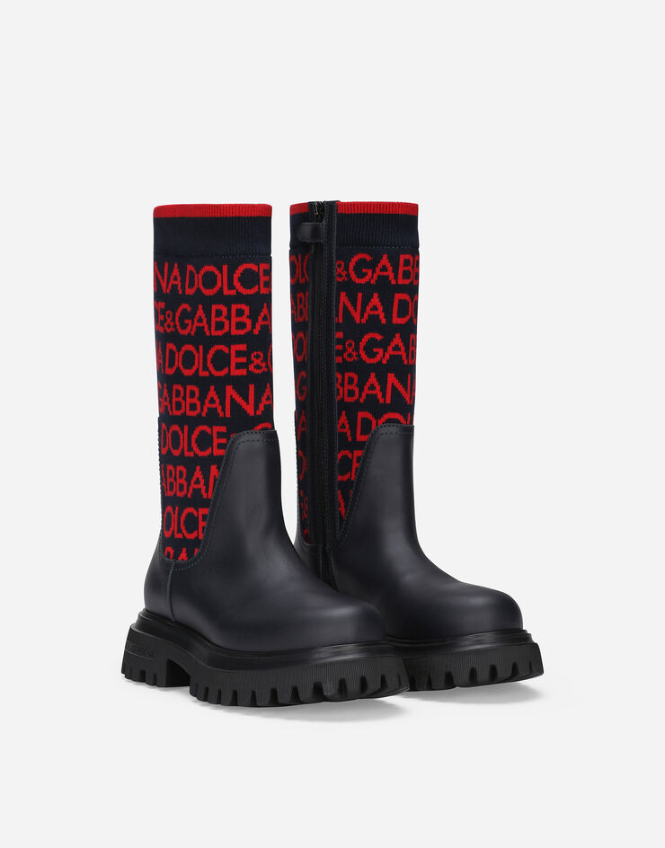 Dolce & Gabbana Knit boots with Dolce&Gabbana logo Multicolore D11255AQ590
