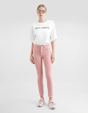 Dolce & Gabbana T-shirt en coton à manches courtes et lettering Dolce&Gabbana Blanc F8U10TG7H4P