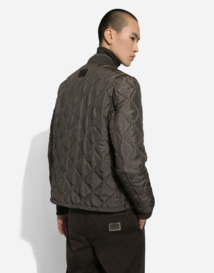 Dolce & Gabbana Quilted technical fabric bomber jacket Green G9BBNTFUS14