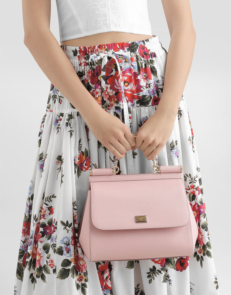 Dolce & Gabbana Grand sac Sicily en veau Dauphine Pink BB6002B1001