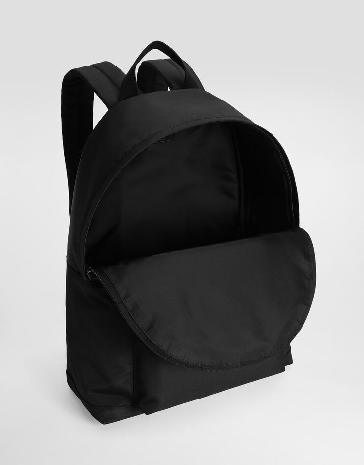 Dolce & Gabbana Nylon backpack with DG rubber patch Black EM0074AM224