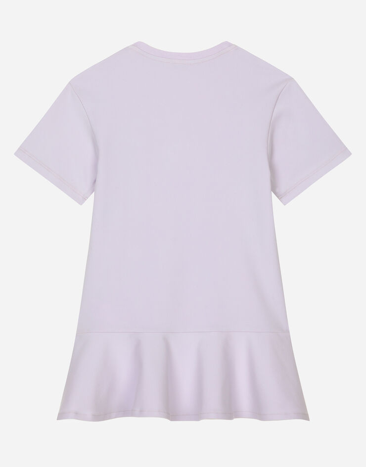 Dolce & Gabbana Jersey dress with Dolce&Gabbana logo Lilac L5JD9EG7NYT