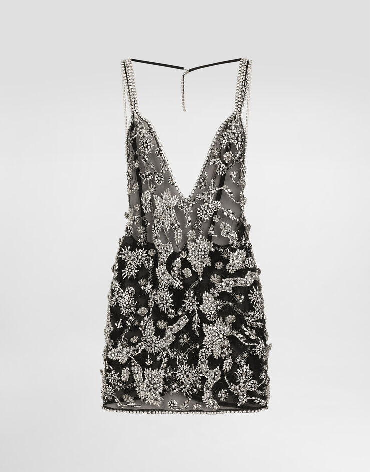 Dolce & Gabbana Robe courte brodée en tulle Multicolor F60EBZGDDF5